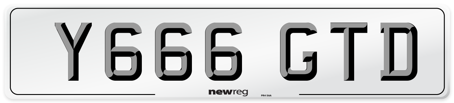 Y666 GTD Number Plate from New Reg